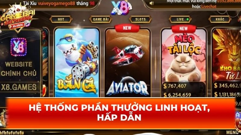 Hệ thống phần thưởng linh hoạt, hấp dẫn 
