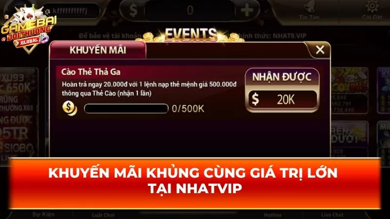 Khuyến mãi khủng cùng giá trị lớn tại Nhatvip