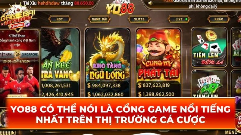 Yo88 có thể nói là cổng game nổi tiếng nhất trên thị trường cá cược